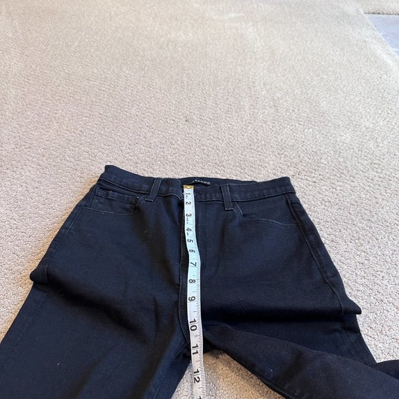 J Brand Jeans Leenah Distressed Raw Hem Fringe Black Array Goth Size 26 JB002487 - Picture 6 of 12